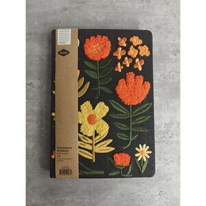 Denik Embroidered Notebook Floral Flowers Diary Journal Cottagecore